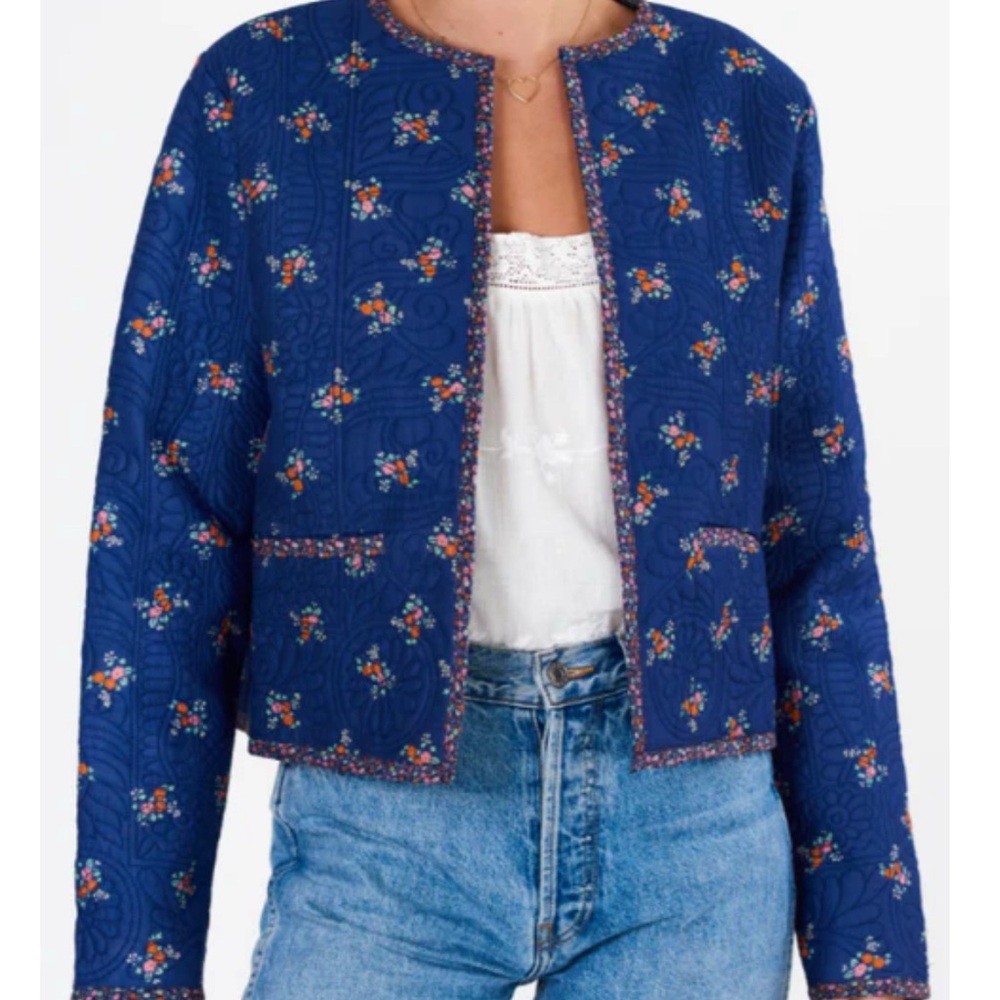 NWT MABE Apparel Navy Quilted Jacket